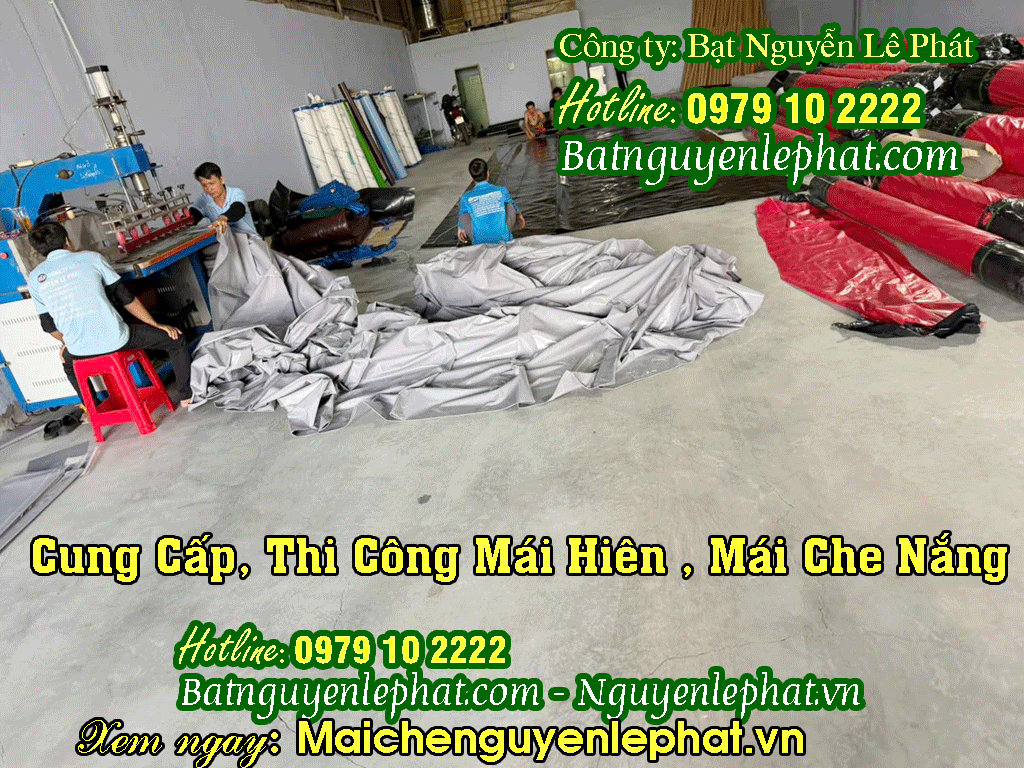 Xưởng may ép bạt mái hiên mái xếp