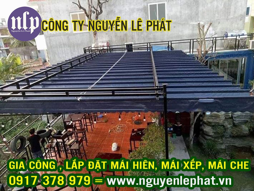 Địa chỉ chuyên lắp đặt mái hiên, mái xếp bạt kéo lượn sóng uy tin Quận 9