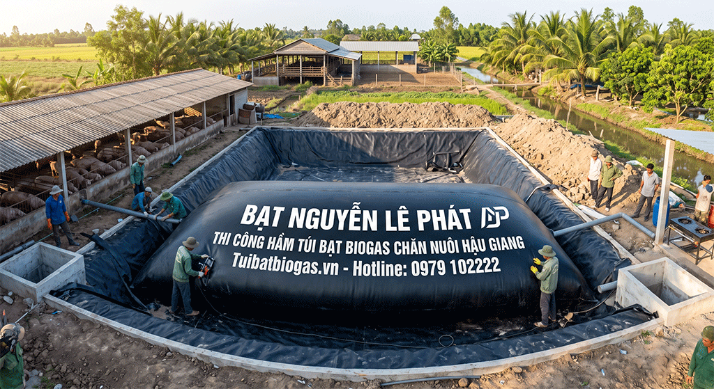Cung Cấp Thi Công Túi Bạt Hầm Biogas 300 Khối Tại Phú Giáo Bình Dương