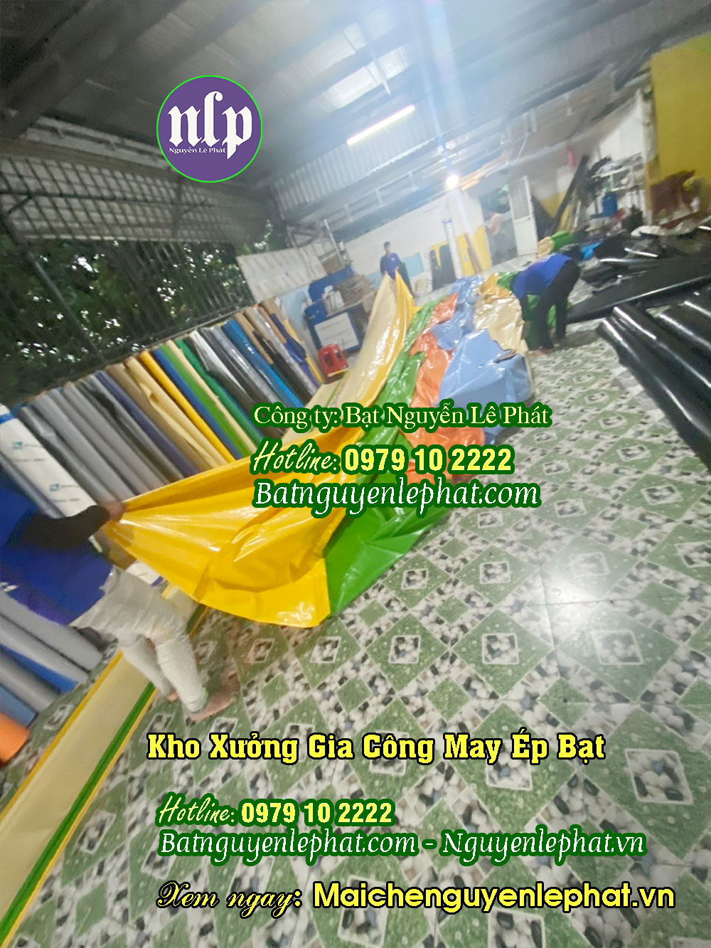 Xưởng gia công may ép bạt mái hiên di động Xưởng gia công may ép bạt mái hiên di động
