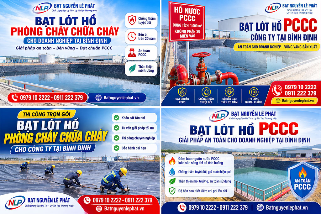 Thi công bạt hdpe lót hồ phòng cháy chữa cháy Thi công bạt hdpe lót hồ phòng cháy chữa cháy