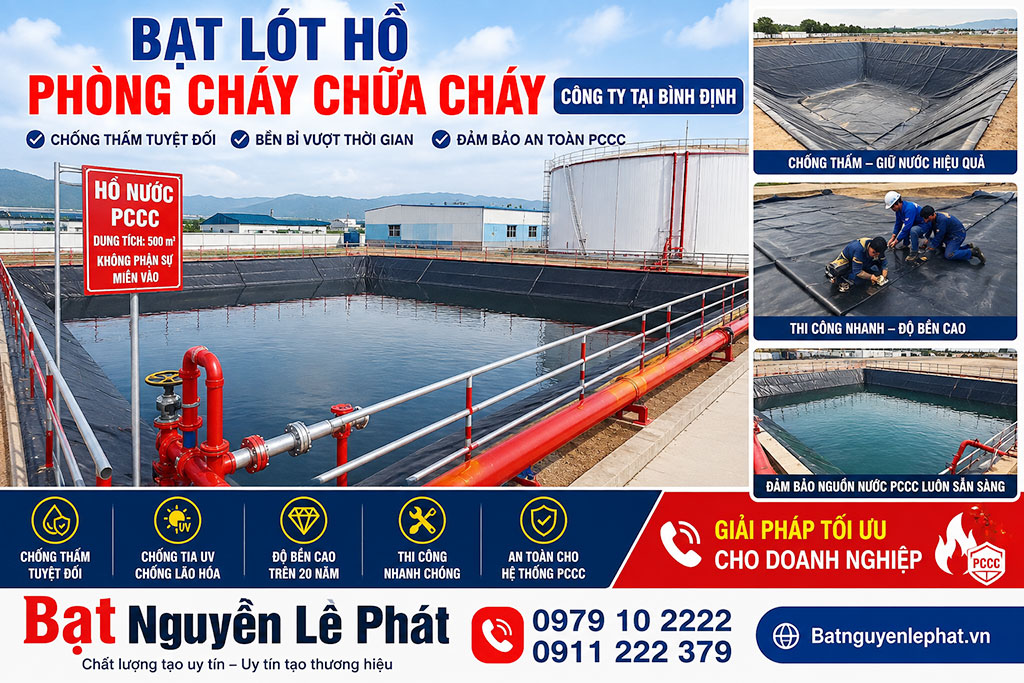 Thi công bạt lót hồ PCCC Quy Nhơn Bình Định